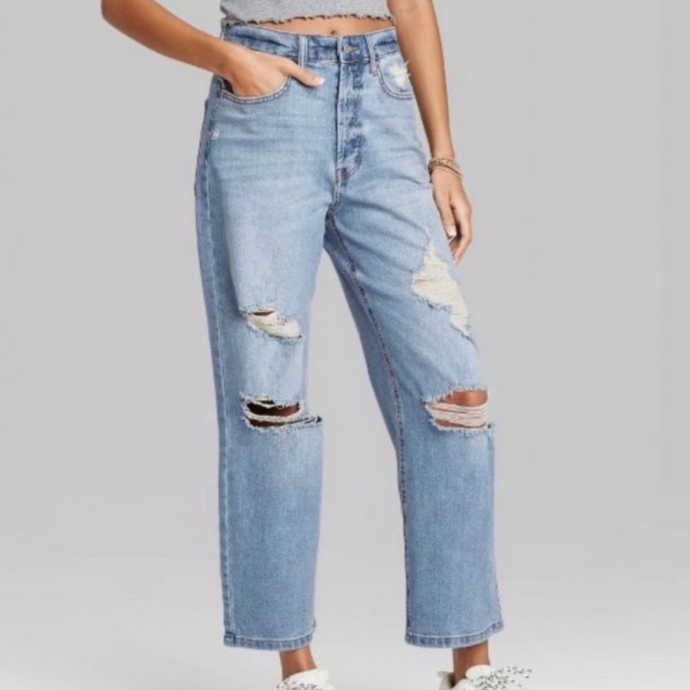 Wild Fable Highest Rise Straight - distressed